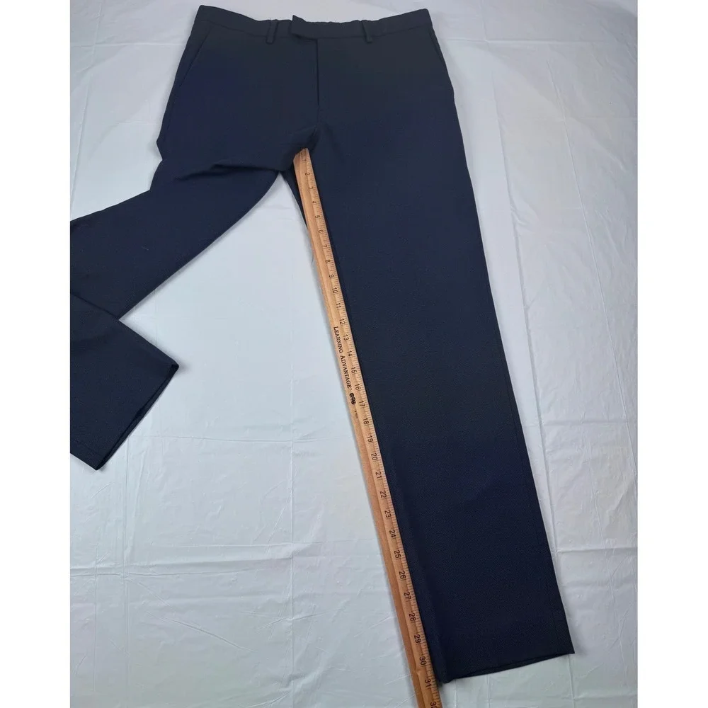 Banana Republic Mens Standard Fit Dress Pants Navy Blue Textured 30x32